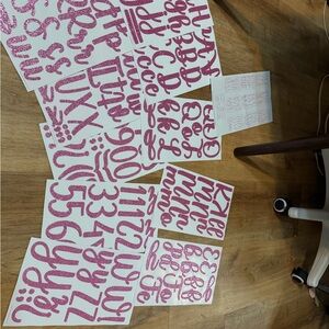 Glittery Pink Alphabet Stickers
